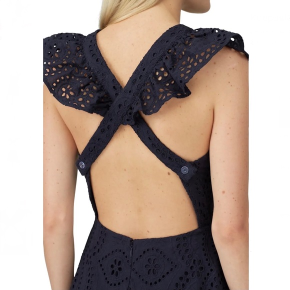 KEEPSAKE THE LABEL NAVY EMBROIDERED EYELET ROMPER - Picture 7 of 10